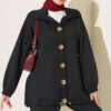 Gold Button Detailing Crewneck Two-Piece Set Black - Imagen 2