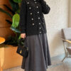 Gold Button Detailed Knit Cardigan Anthracite – Image 2