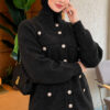 Gold Button Detailed Knit Cardigan Anthracite – Image 3
