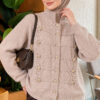 Gold Button Detailed Knit Cardigan Stone