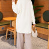Gold Buttoned Angora Cardigan Ecru – Image 4