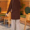 Gold Buttoned Angora Cardigan Brown – Image 4