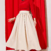Buttoned Pocket Dabıl Skirt Beige – Image 2