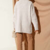 ⁦Gold Buttoned Pocket French Terry Knit Cardigan Beige⁩ - الصورة ⁦3⁩