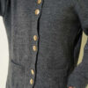 Gold Buttoned Pocket French Terry Knit Cardigan Smoke - الصورة 4