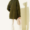 Gold Buttoned Pocket French Terry Knit Cardigan Khaki - الصورة 3