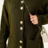 Gold Buttoned Pocket French Terry Knit Cardigan Khaki - الصورة 4