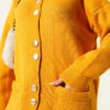 Gold Buttoned Pocket French Terry Knit Cardigan Mustard - immagine 4