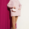 Gold Buttoned Pocket French Terry Knit Cardigan Powder Pink - الصورة 2