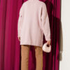 Gold Buttoned Pocket French Terry Knit Cardigan Powder Pink - الصورة 3