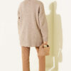 ⁦Gold Buttoned Pocket French Terry Knit Cardigan Mink⁩ - الصورة ⁦3⁩