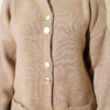 ⁦Gold Buttoned Pocket French Terry Knit Cardigan Mink⁩ - الصورة ⁦4⁩