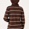 Gold Buttoned Striped Mercerized Cardigan Brown – Image 4