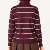 Gold Buttoned Striped Mercerized Cardigan Plum - الصورة 4