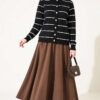 Gold Buttoned Striped Mercerized Cardigan Black – Image 2