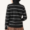 Gold Buttoned Striped Mercerized Cardigan Black – Image 4