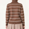 Gold Buttoned Striped Mercerized Cardigan Mink – Image 4