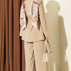 Gold Buttoned Ribbed Tencel Two-Piece Set Beige - immagine 3
