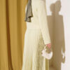 Gold Buttoned Pleated Skirt and Top Set Aqua Green – Image 3