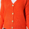 Gold Buttoned V-Neck Short Knit Cardigan Orange – Bild 4
