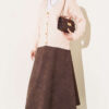 Gold Buttoned V-Neck Short Knit Cardigan Powder Pink - Imagen 2