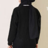 Gold Buttoned V-Neck Short Knit Cardigan Black - Image 3