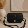 Women's Handbag with Gold Lock Detail Black