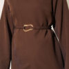 Gold Buckle Detailing French Terry Two-Piece Set Brown – Bild 4