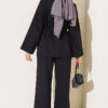Gold Buckle Detailing French Terry Two-Piece Set Black – Bild 3