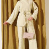 Gold Buckle Detailing French Terry Two-Piece Set Aqua Green