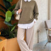 Basic Tunic with Button Placket Khaki - الصورة 2
