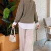 Basic Tunic with Button Placket Khaki - الصورة 3