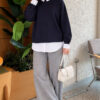Basic Tunic with Button Placket Navy Blue - immagine 2