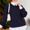 Basic Tunic with Button Placket Navy Blue - immagine 4