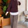 Basic Tunic with Button Placket Plum - immagine 3
