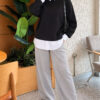Basic Tunic with Button Placket Black - immagine 2