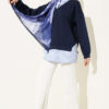 Stripe-Trimmed French Terry Popover Tunic Navy Blue - immagine 2