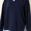 Stripe-Trimmed French Terry Popover Tunic Navy Blue - immagine 4