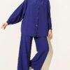 Ethnic Pattern Jacket and Skirt Set Navy Blue – Image 5