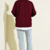 Button-up Shirt with Cardigan Two-Piece Set Burgundy - immagine 3