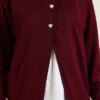 Button-up Shirt with Cardigan Two-Piece Set Burgundy - immagine 4