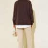 Button-up Shirt with Cardigan Two-Piece Set Brown - immagine 3