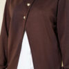 Button-up Shirt with Cardigan Two-Piece Set Brown - immagine 4