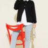 Button-up Shirt with Cardigan Two-Piece Set Black - Imagen 2