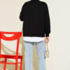 Button-up Shirt with Cardigan Two-Piece Set Black - Imagen 3