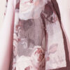 Rose-Patterned Bamboo French Terry Shawl Dark Brown – Image 4