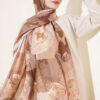 Rose-Patterned Bamboo French Terry Shawl Beige – Image 2