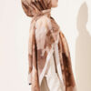 Rose-Patterned Bamboo French Terry Shawl Beige – Image 3