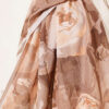 Rose-Patterned Bamboo French Terry Shawl Beige – Image 4