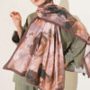 Rose-Patterned Bamboo French Terry Shawl Brown
